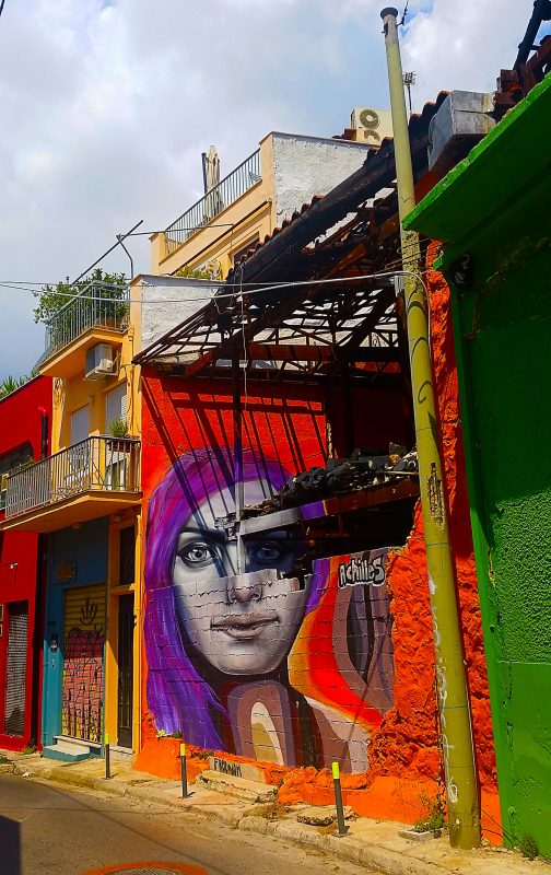 Street art d'Achilles à Athènes, Grèce
