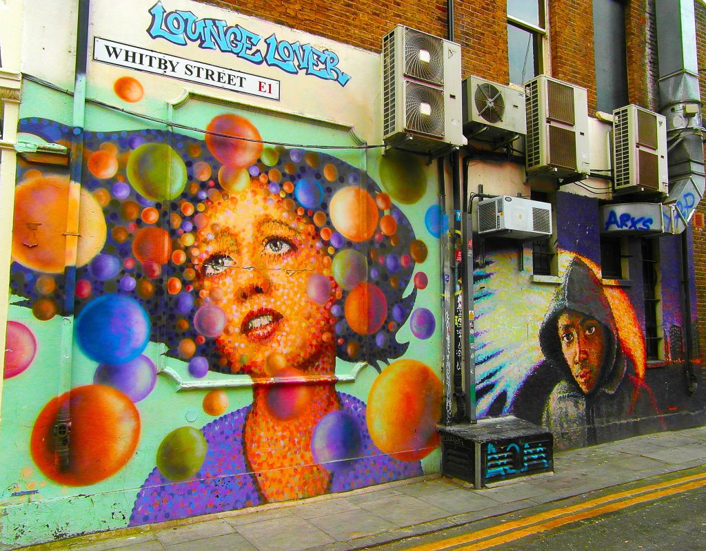 street art de Jimmy C près de Brick Lane dans le quartier de Shoreditch à Londres