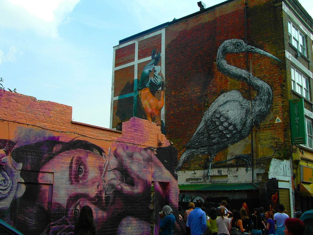 street art près de Brick Lane dans le quartier de Shoreditch à Londres
