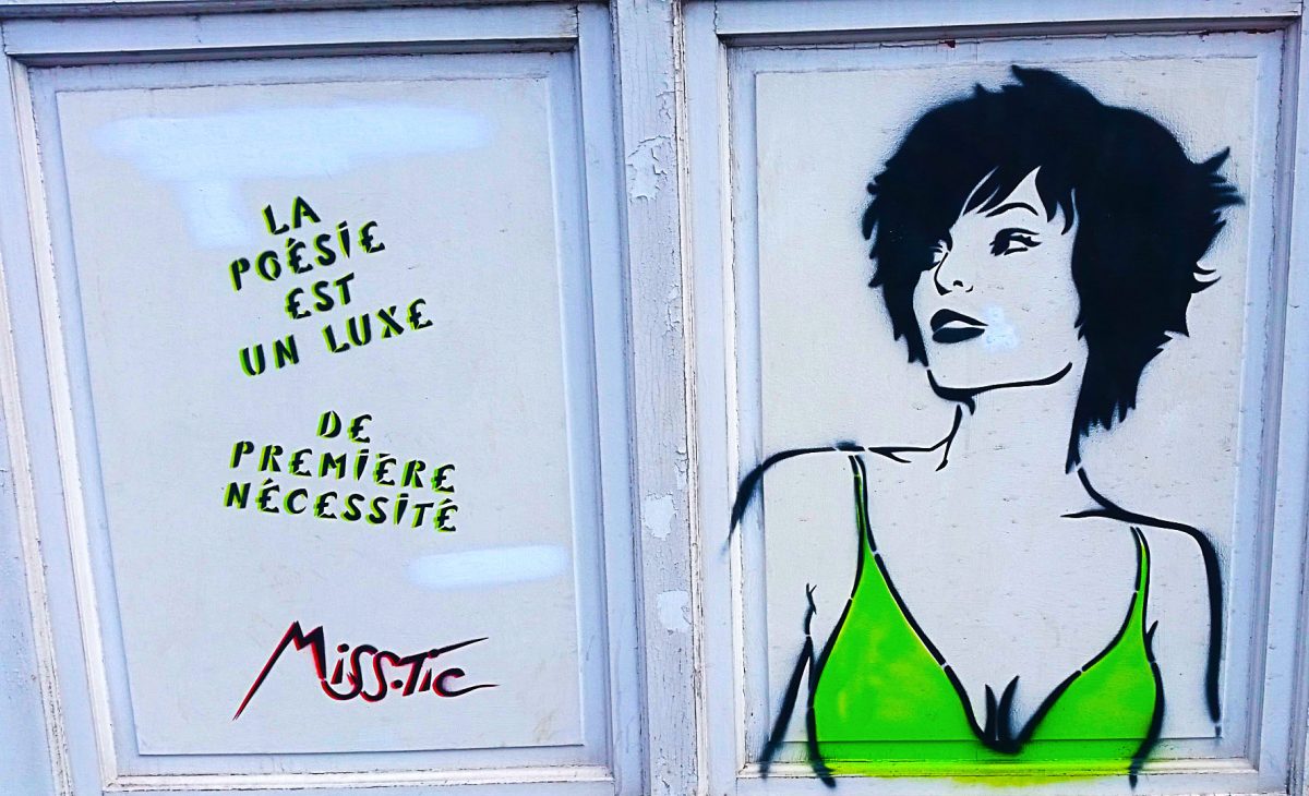 La poésie en street art de Miss Tic à la Butte aux Cailles à Paris